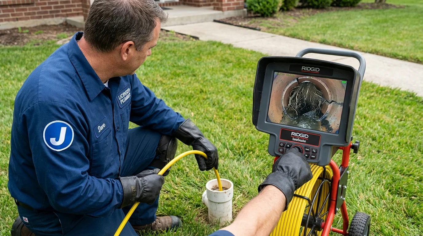 Sewer camera inspection being performed by Johns Plumbing LLC in Castro Valley